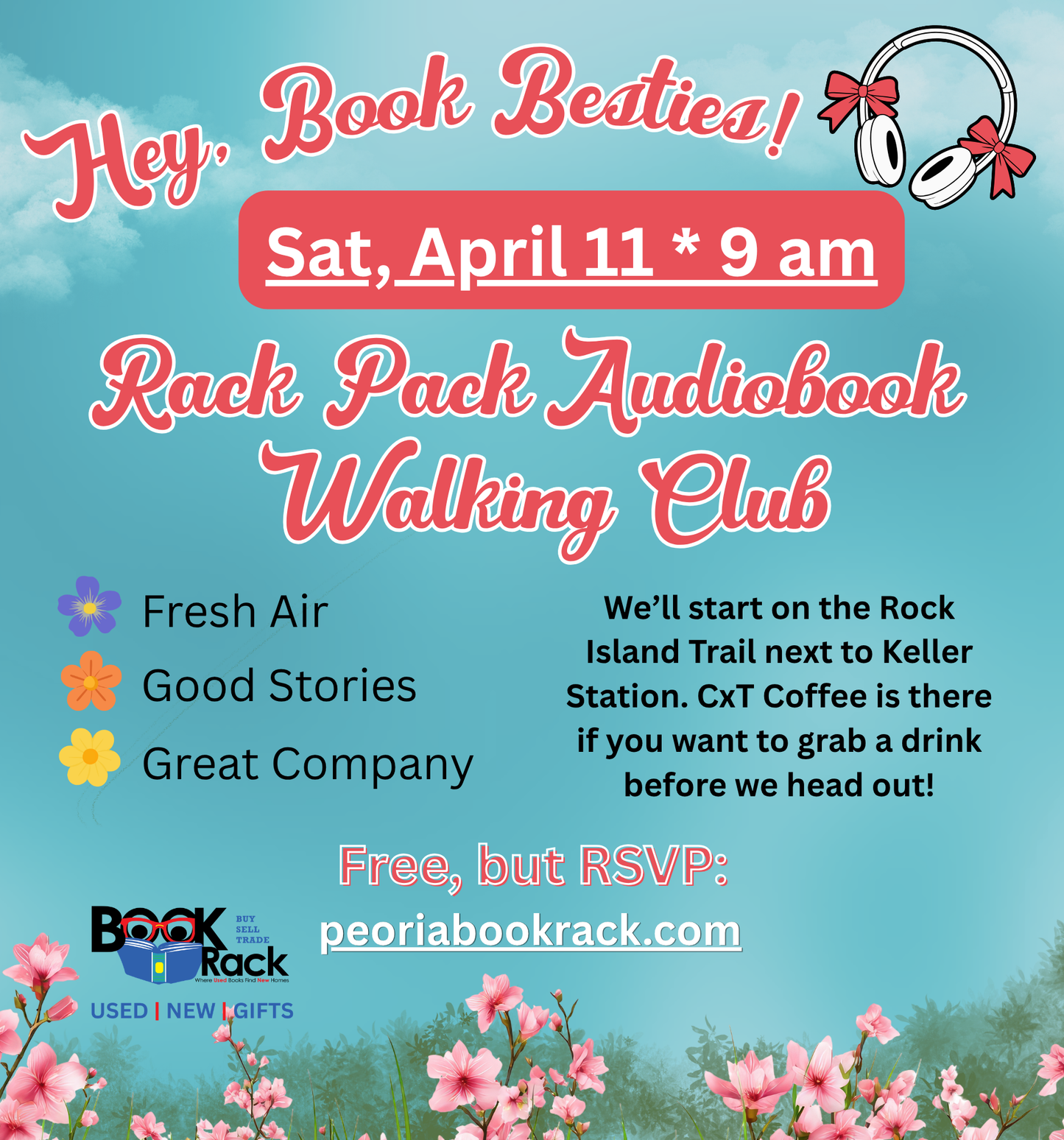 Rack Pack Audiobook Walking Club FREE RSVP! - Sat, April 11 * 9 am
