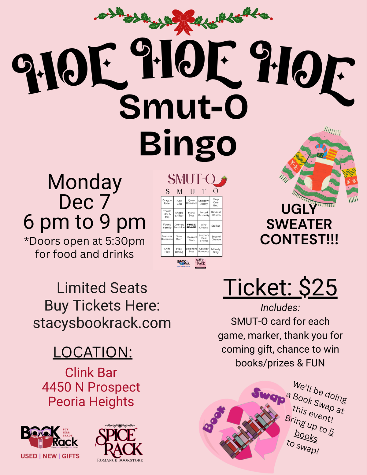 HOE HOE HOE Smut-O Bingo at Clink - Monday, Dec 7, 6-9pm