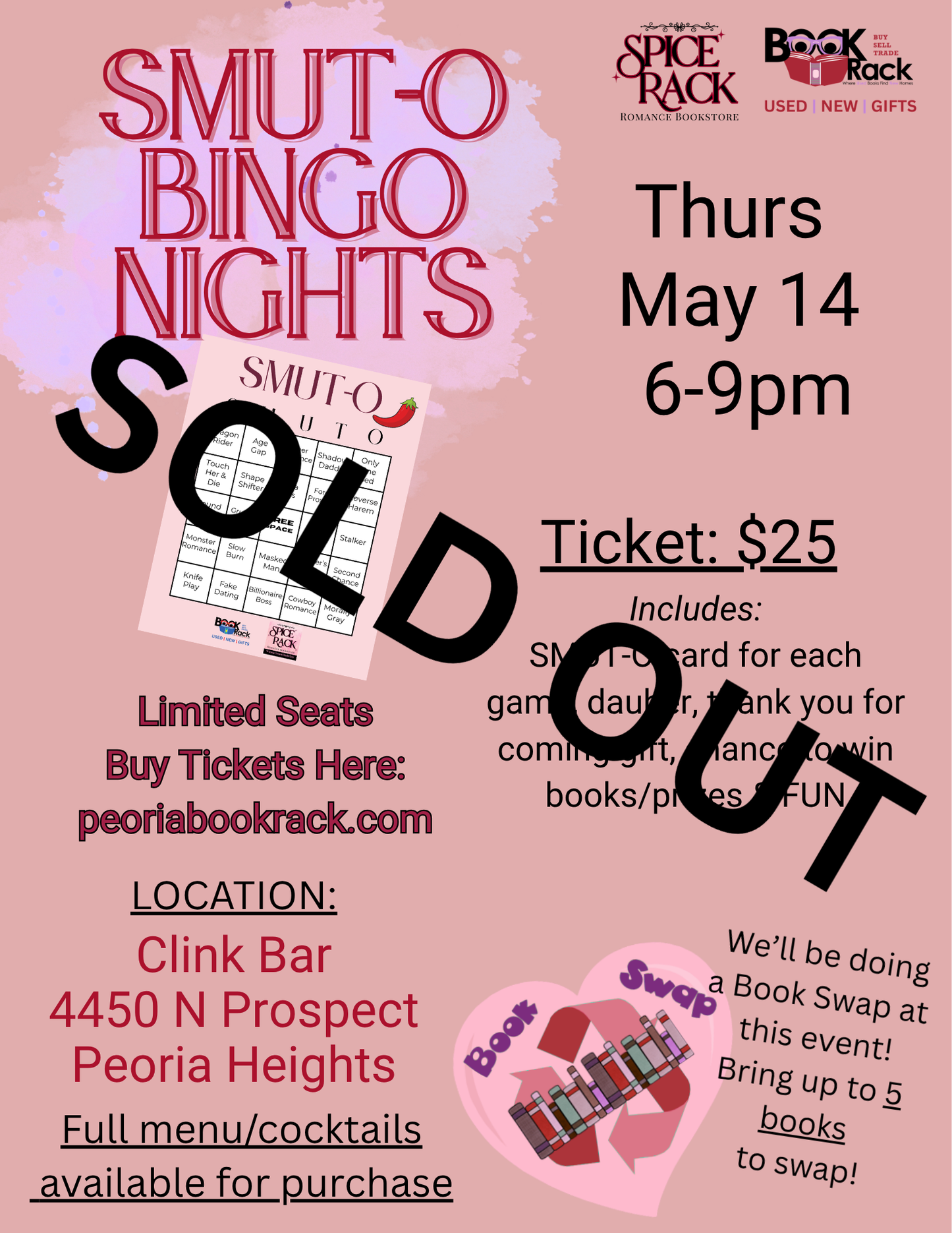 SMUT-O Bingo Night - Thursday, May 14 * 6p-9p