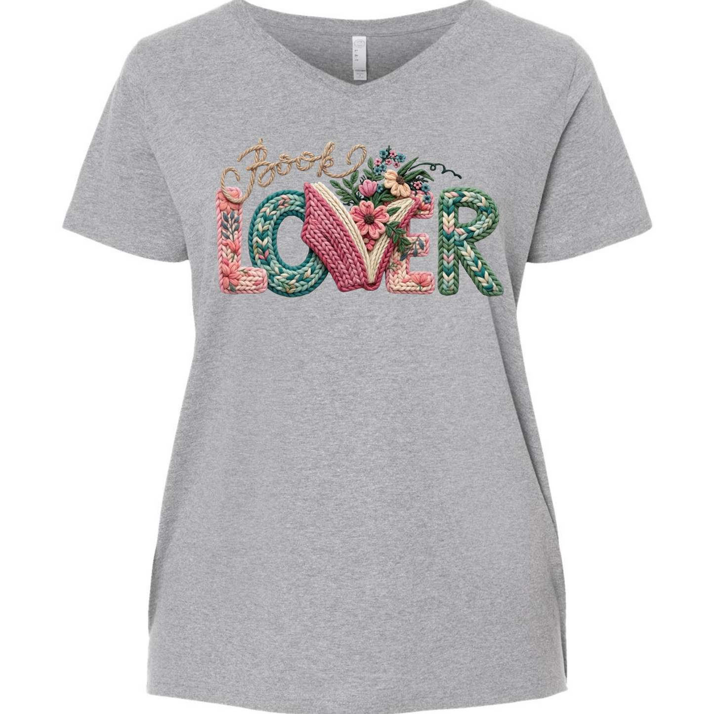 Peoria Bookfest 2026 Women's Curvy Collection Book Lover V-Neck Book Event Tee