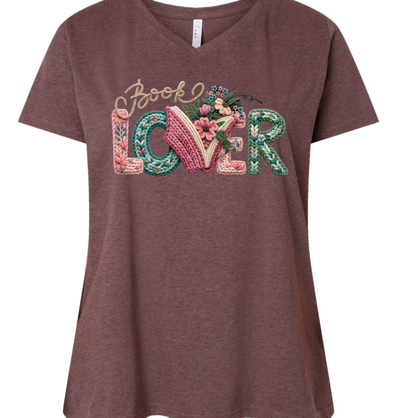 Peoria Bookfest 2026 Women's Curvy Collection Book Lover V-Neck Book Event Tee
