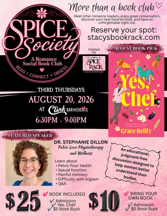 Spice Society Romance Social Book Club * Thursday, August 20 * 6:30 pm-9pm * NO BOOK