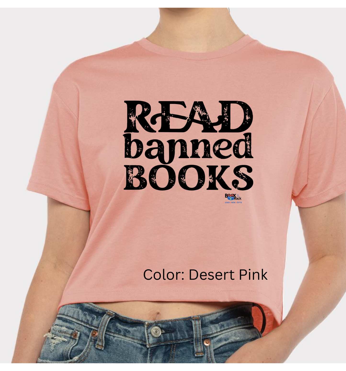 "READ banned books" Crop - Fundraising Shirt for Local Area Children's Summer Reading Program