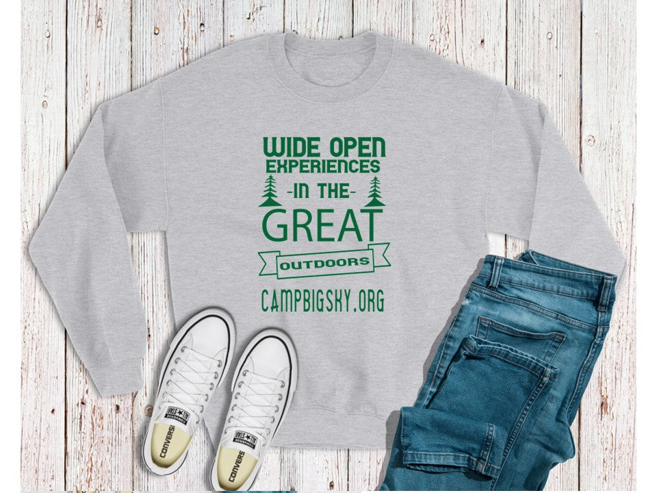 Camp Big Sky Wide Open Spaces Crewneck Sweatshirts