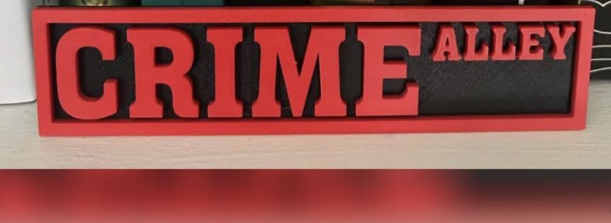 Crime Alley Bookshelf Sign