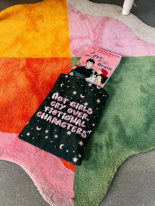 Hot Girls Cry Over Fictional Characters Embroidered Book and/or Kindle Sleeve
