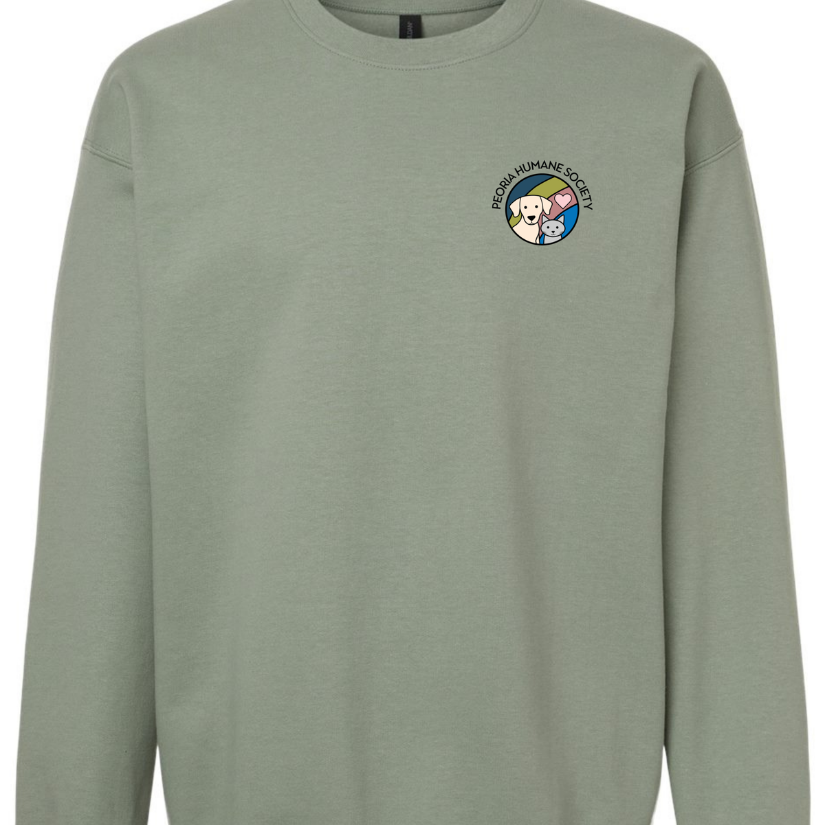 Peoria Humane Society  Crewneck Sweatshirt - Full Color Logo/Left chest