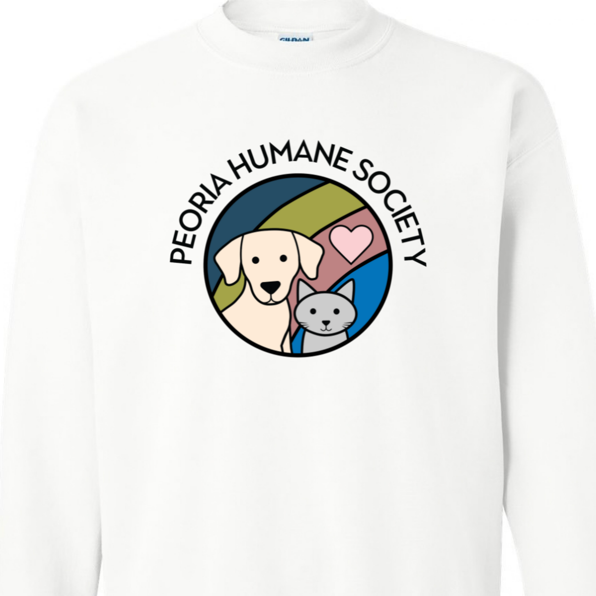 Peoria Humane Society Crewneck Sweatshirt - Full Color Chest Image