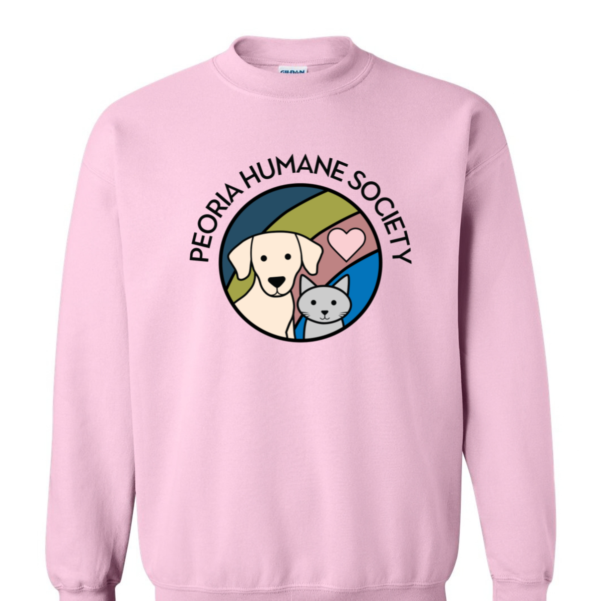 Peoria Humane Society Crewneck Sweatshirt - Full Color Chest Image