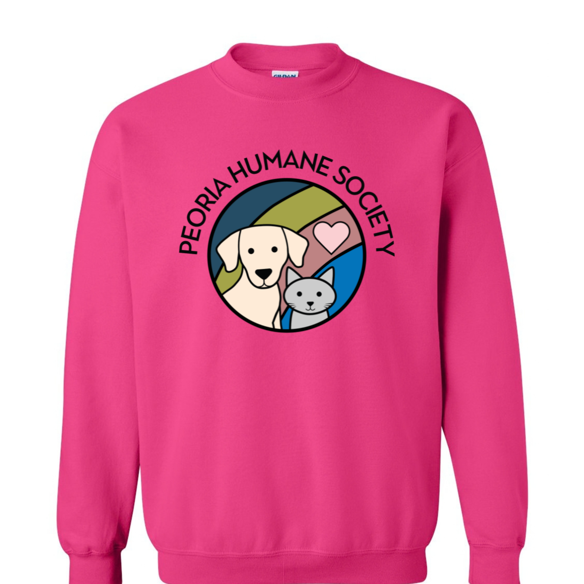 Peoria Humane Society Crewneck Sweatshirt - Full Color Chest Image
