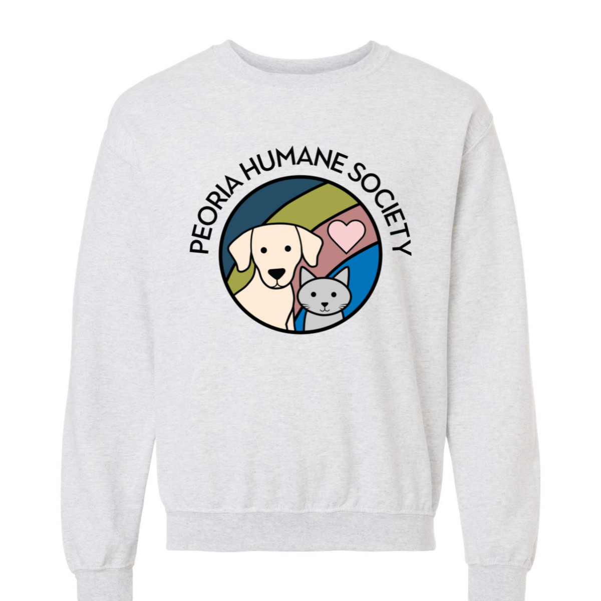 Peoria Humane Society Crewneck Sweatshirt - Full Color Chest Image