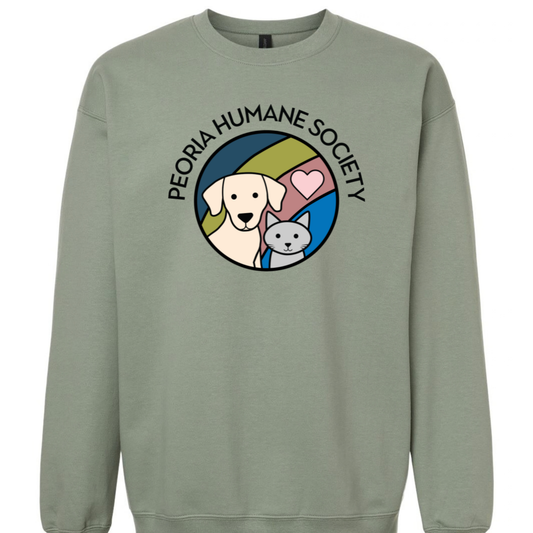 Peoria Humane Society Crewneck Sweatshirt - Full Color Chest Image