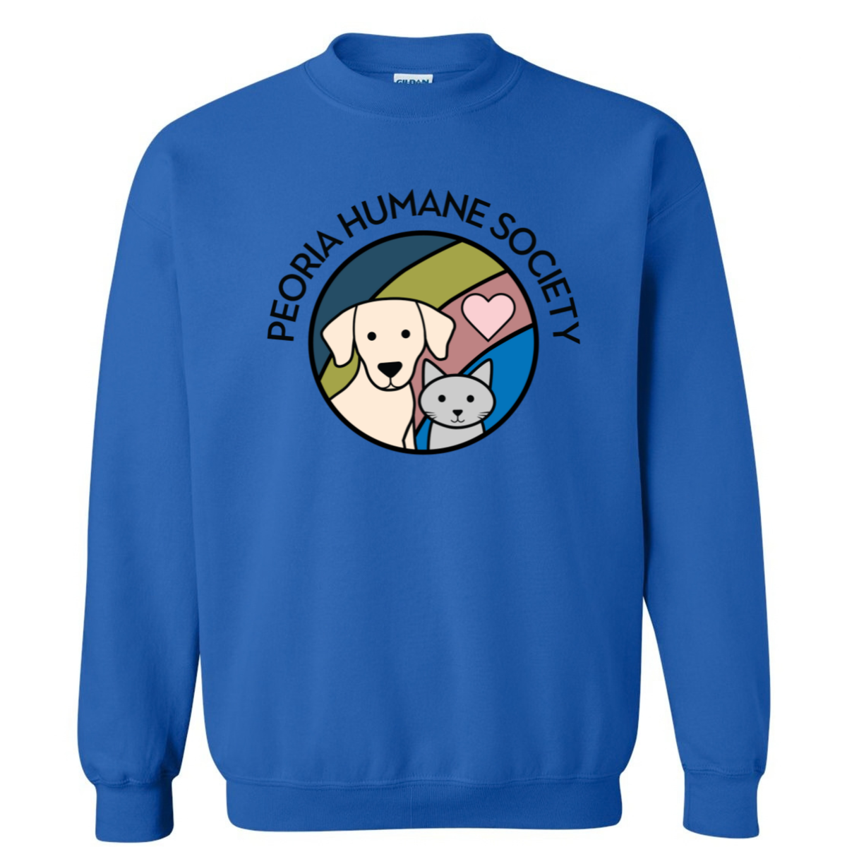 Peoria Humane Society Crewneck Sweatshirt - Full Color Chest Image