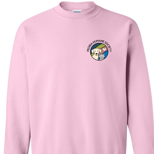 Peoria Humane Society  Crewneck Sweatshirt - Full Color Logo/Left chest