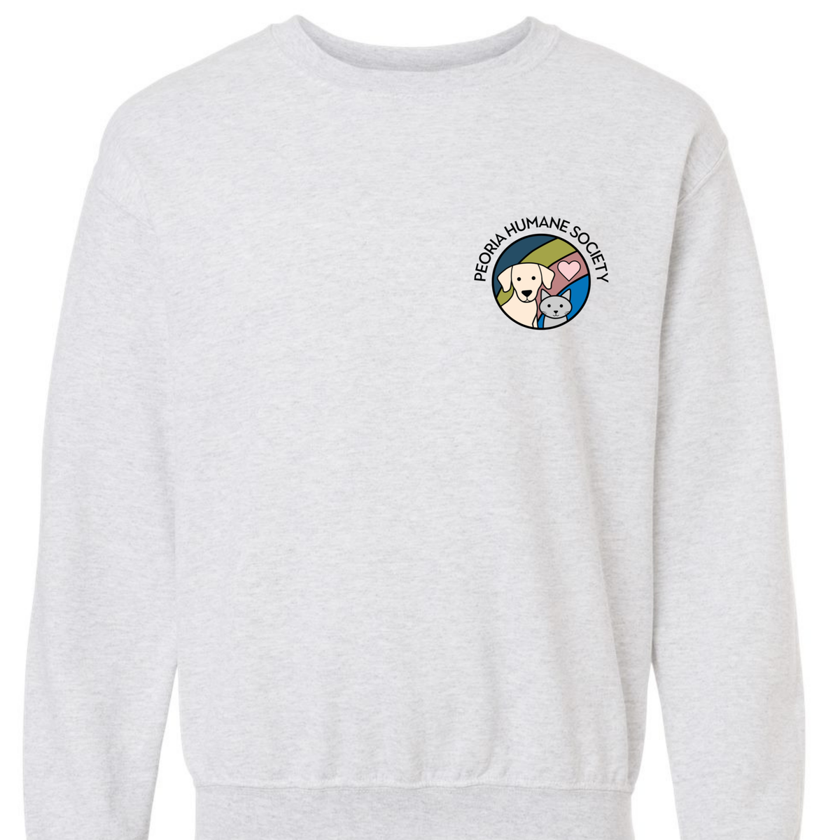 Peoria Humane Society  Crewneck Sweatshirt - Full Color Logo/Left chest