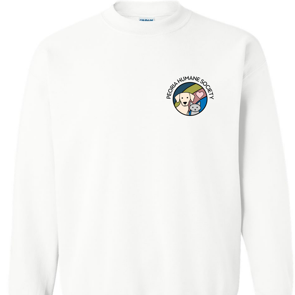 Peoria Humane Society  Crewneck Sweatshirt - Full Color Logo/Left chest