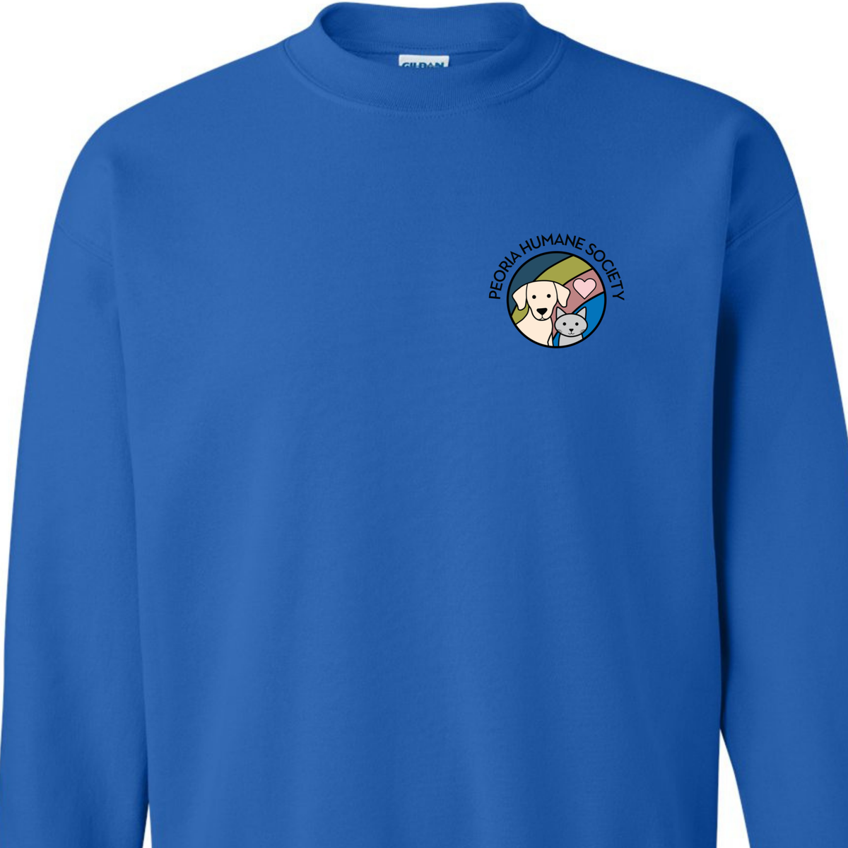 Peoria Humane Society  Crewneck Sweatshirt - Full Color Logo/Left chest