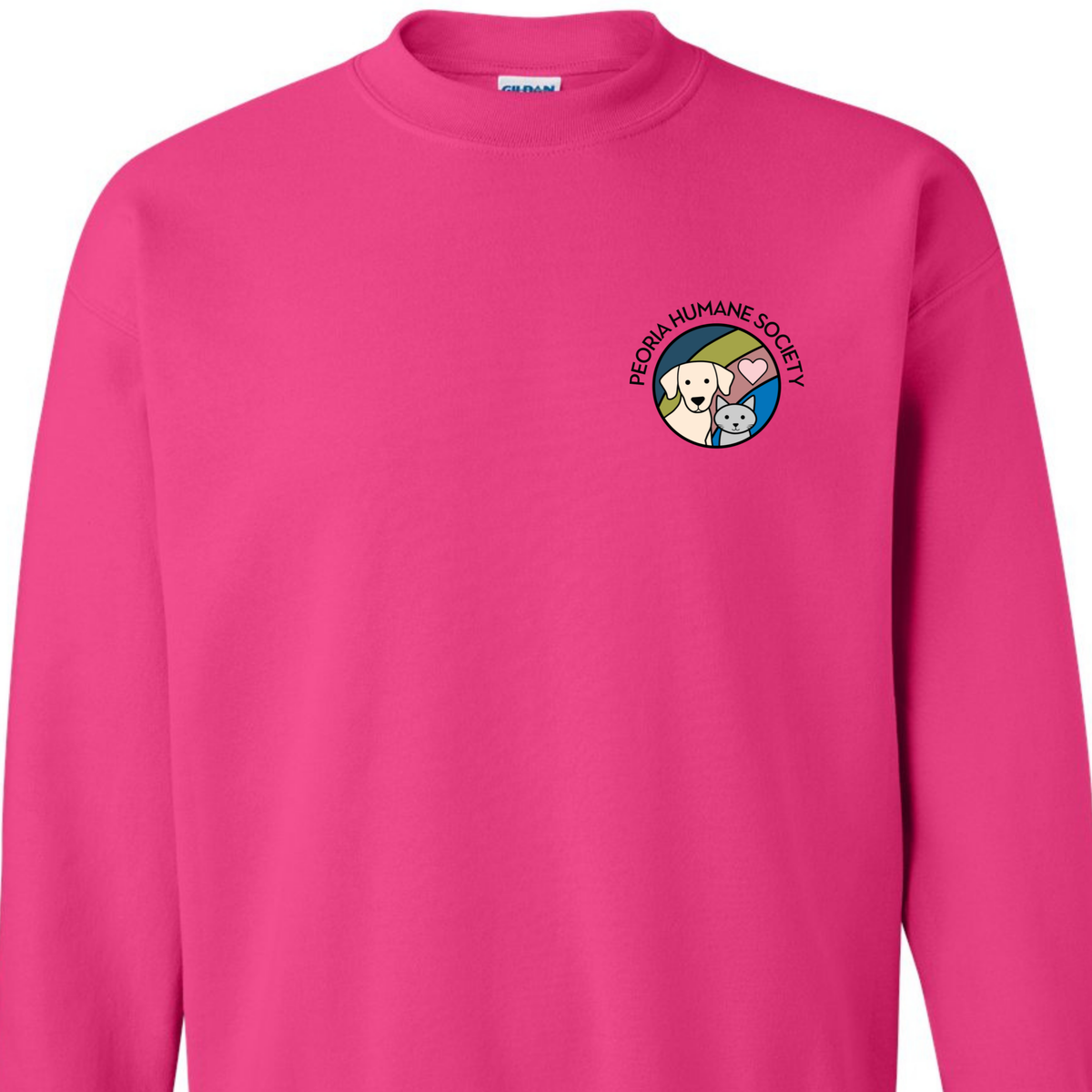 Peoria Humane Society  Crewneck Sweatshirt - Full Color Logo/Left chest